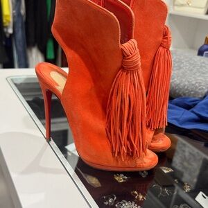 Authentic Christian louboutin Orange Tassel heels